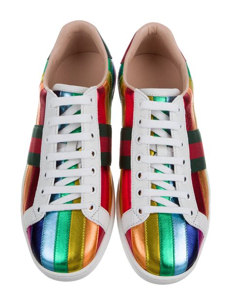 gucci ace metallic rainbow sneakers